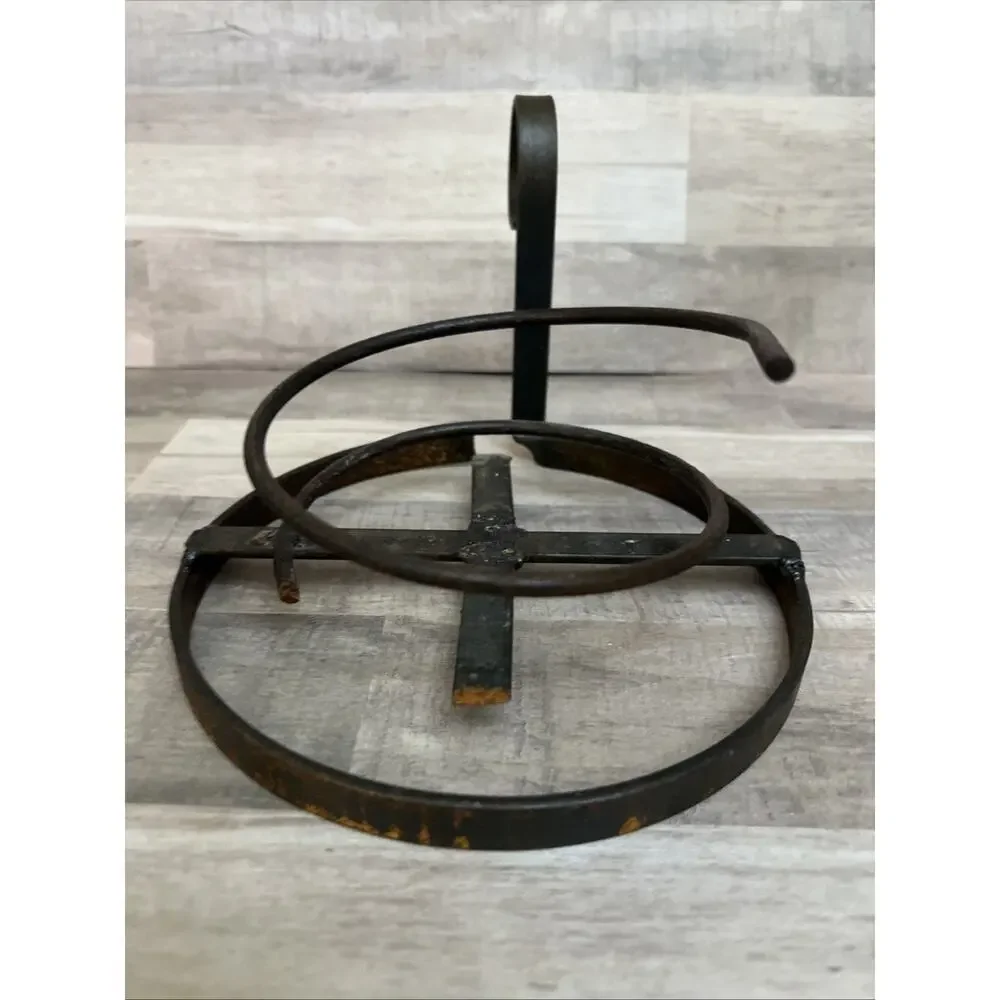 Vintage Candle Holder Wrought Iron Fat Candleholder Farmhouse Rustic Home Decor‎